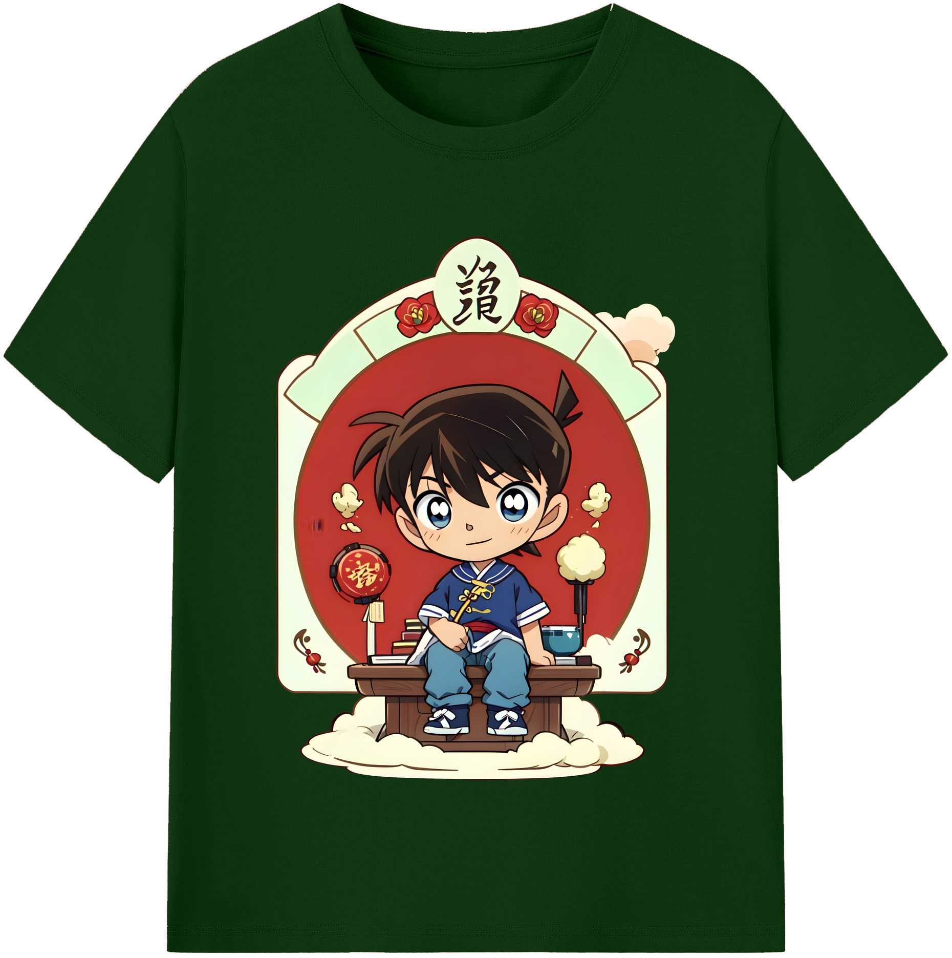 （画像用） 名探偵コナン 江戸川 コナン Detective Conan Conan Edogawa 綿100％半袖Tシャツ（フロントプリント）
